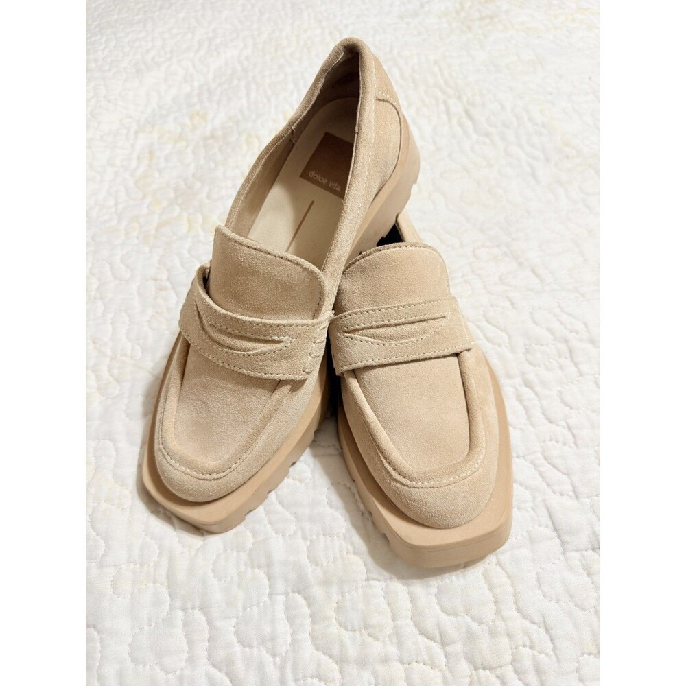 Dolce Vita Elias Lug Loafers Tan Suede Leather Women’s 6 - Picture 3 of 11